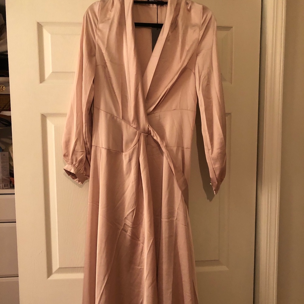 Nasty Gal Blush Pink Satin Dress